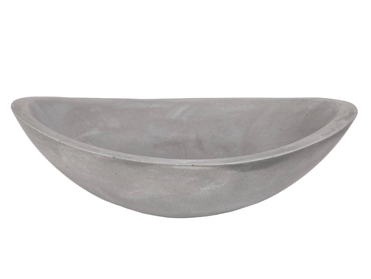 Concrete Canoe Vessel Sink in Dark Gray U8218