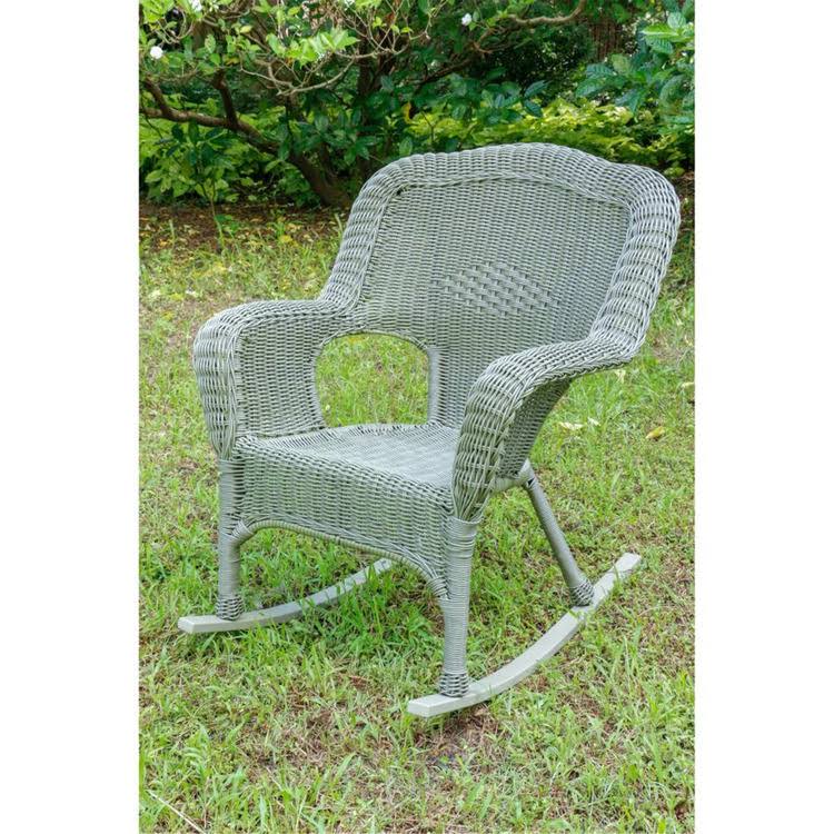 White Resin Wicker Rocker G74276