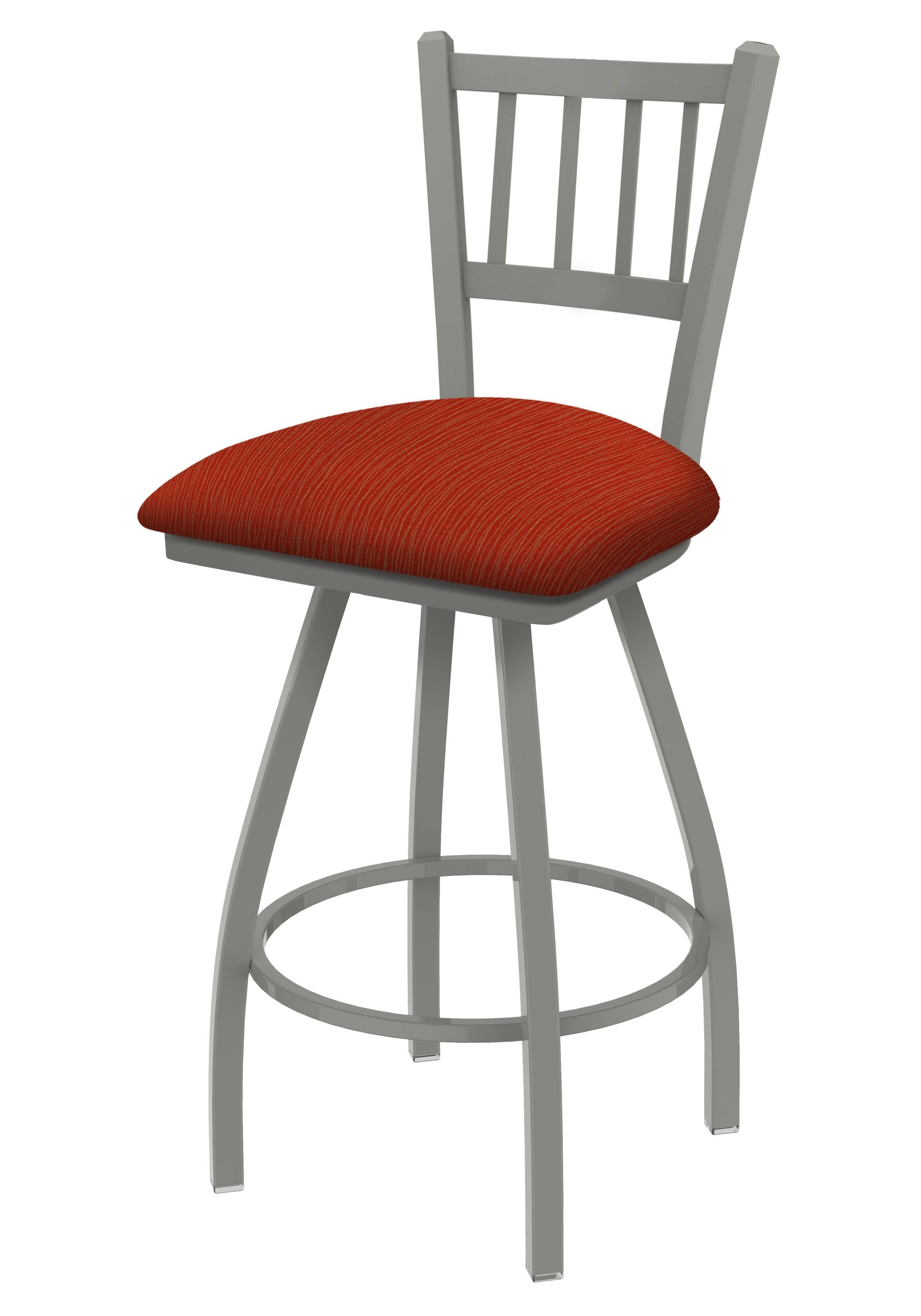 Swivel Bar Stool with Anodized Nickel Finish and Graph Poppy Seat Z5320