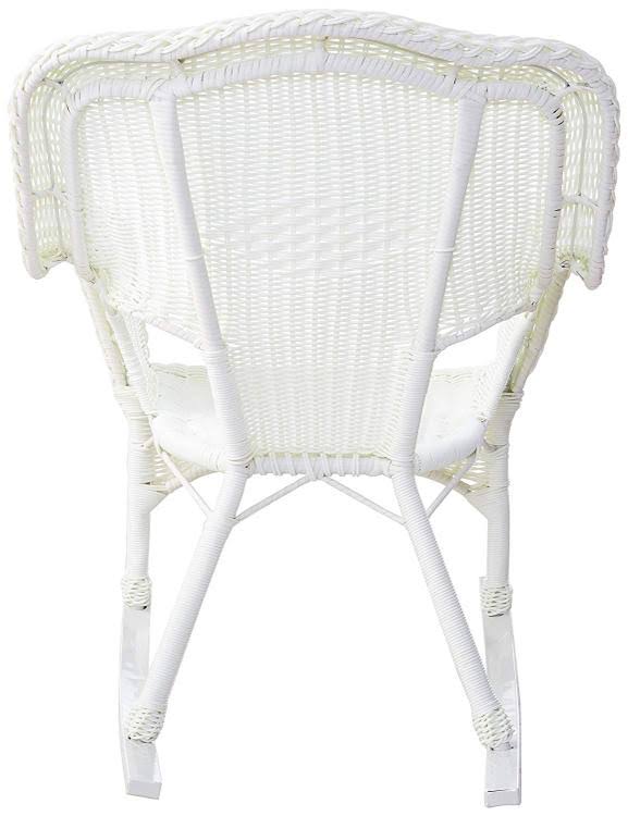 White Resin Wicker Rocker G74276