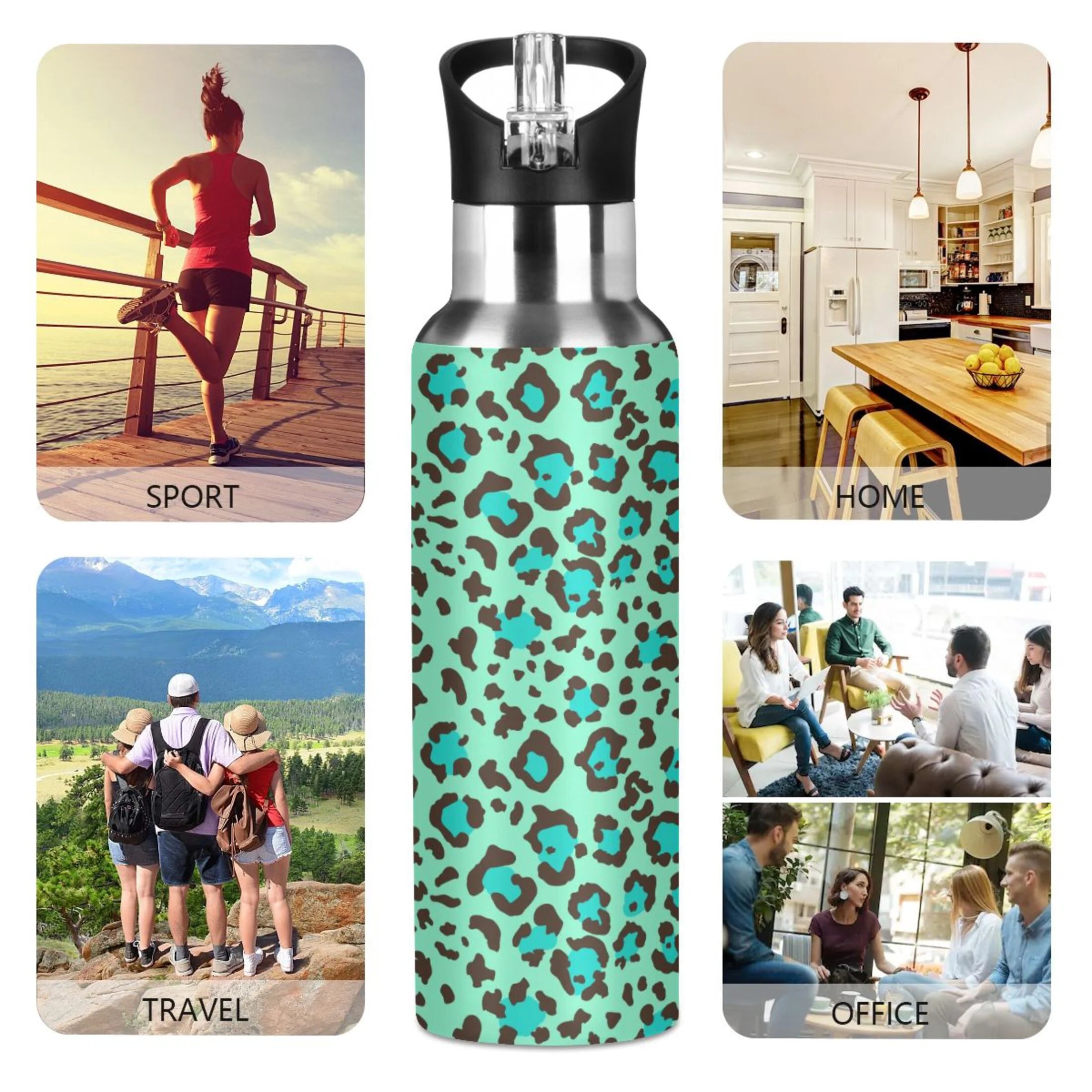 20 OZ Stainless Steel Vacuum Insulated Water Bottle with Straw Lid M768438