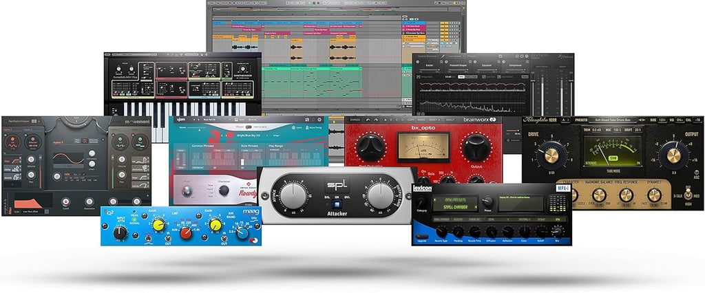 Recording Audio Interface with Studio Monitors and 1/4 Cables F942
