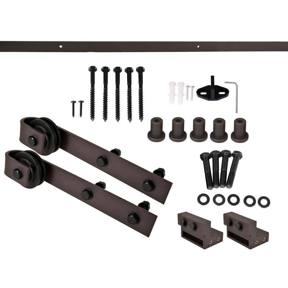 Walnut 48 x 84 Double Barn Door with Hardware Kit E710