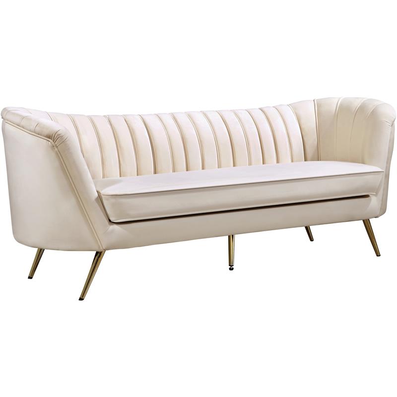 Cream and Gold 3-Piece Accent Chair Chaise and Sofa Set F788