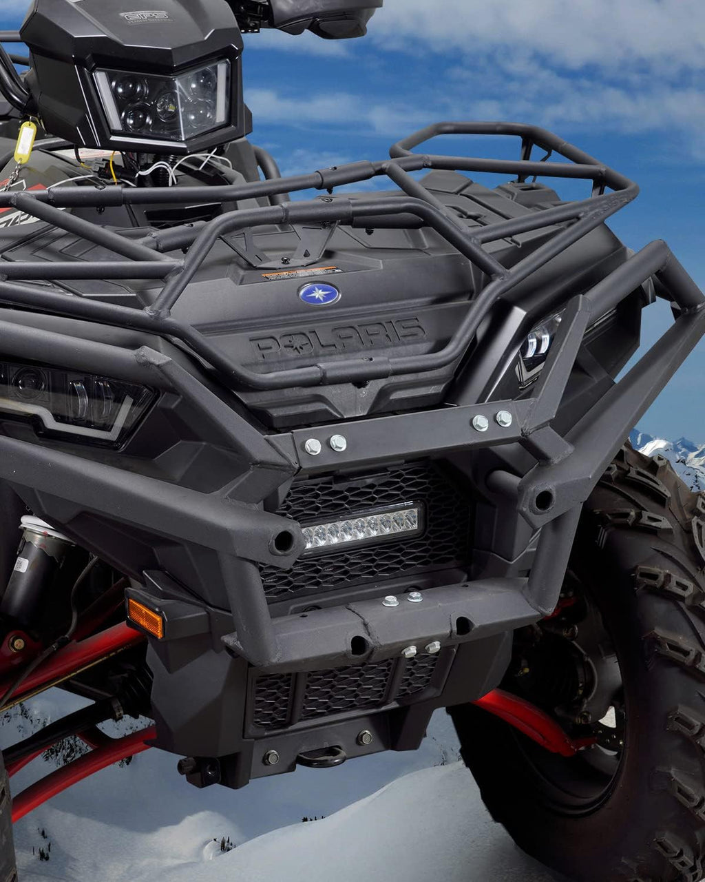 Black Front Mesh Grill with LED Light Bar, Pack of 2 Q854