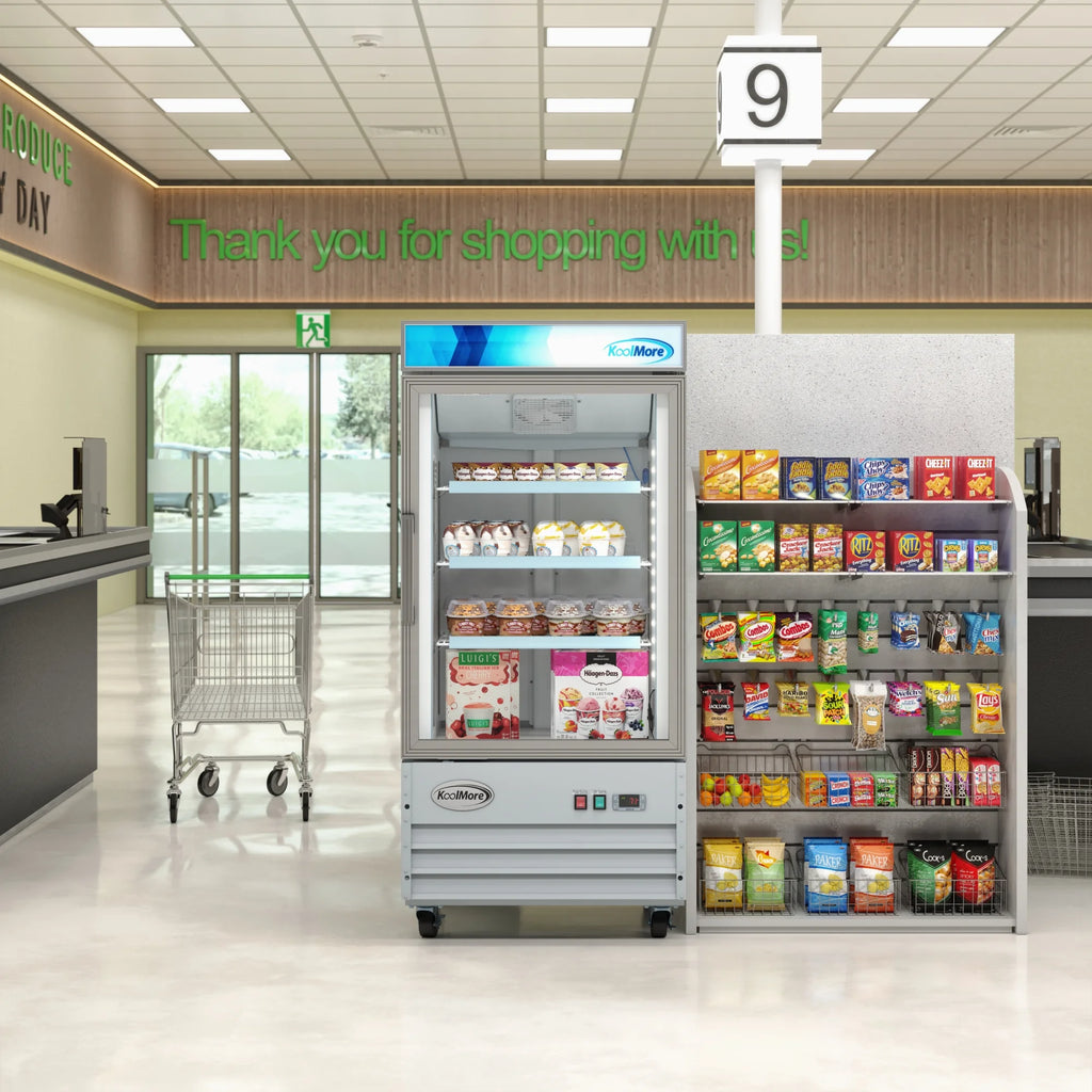 26 in. 1-Door Commercial Display Merchandiser Freezer 9 cu. ft. White V4434