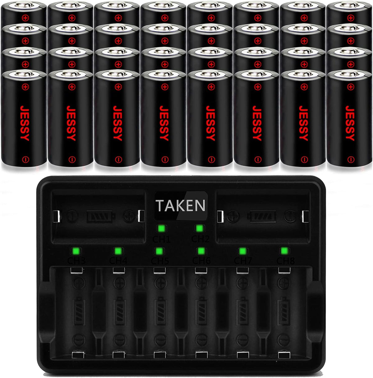 16 Pack Rechargeable Lithium Batteries 750mAh 3.7V with Charger I624207