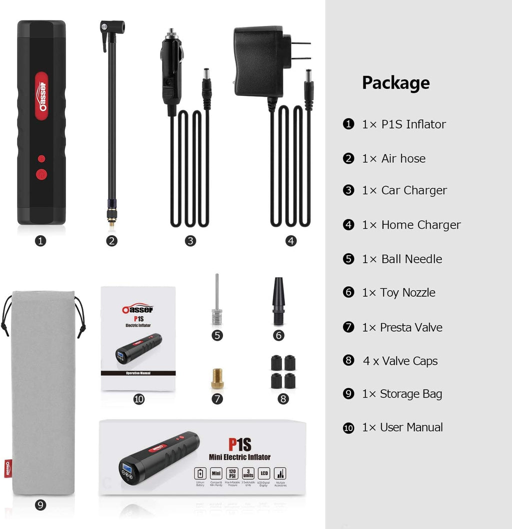 Portable Mini Air Inflator Tire Pump with Digital LCD W547