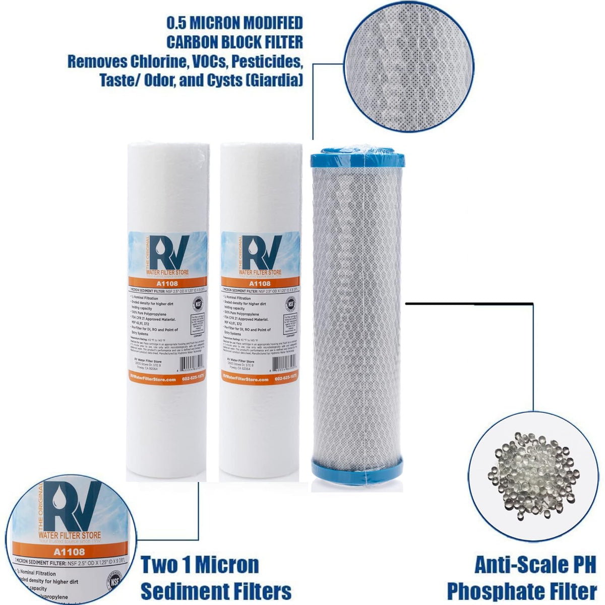 2 Stage Water Filtration System with Anti-Scale Filter D5433