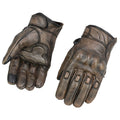 Brown Leather Motorcycle Gloves with Protective Knuckle X198