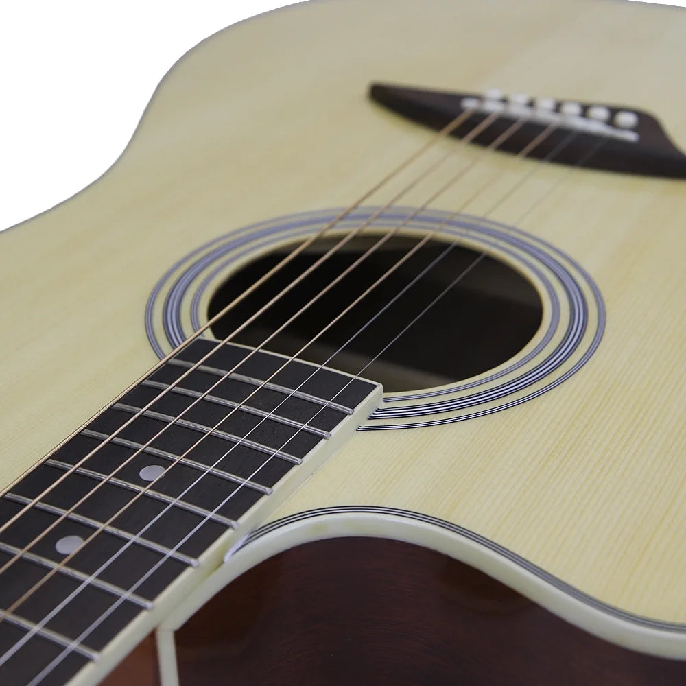 Left-Handed Thin Body Acoustic-Electric Guitar with Spruce Top, Natural W2926