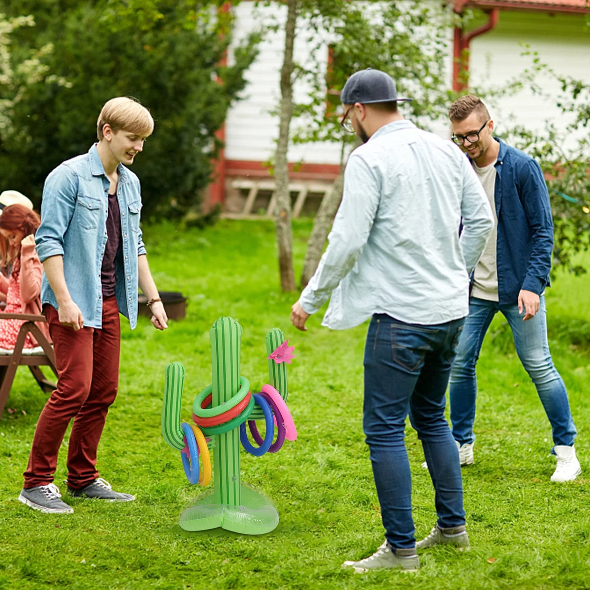 3 Sets Inflatable Pool Toy Ring Toss Game C188003