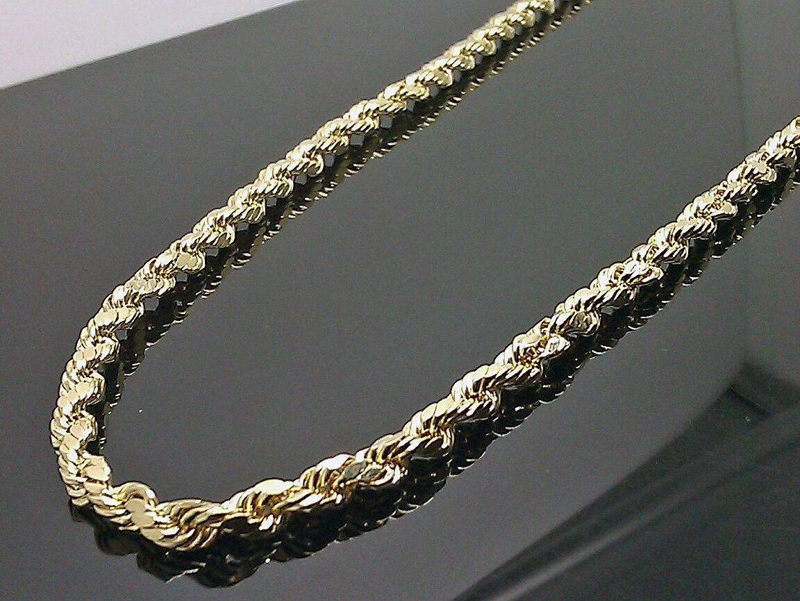 10K Yellow Gold Rope Chain 4mm 30 Inches A689