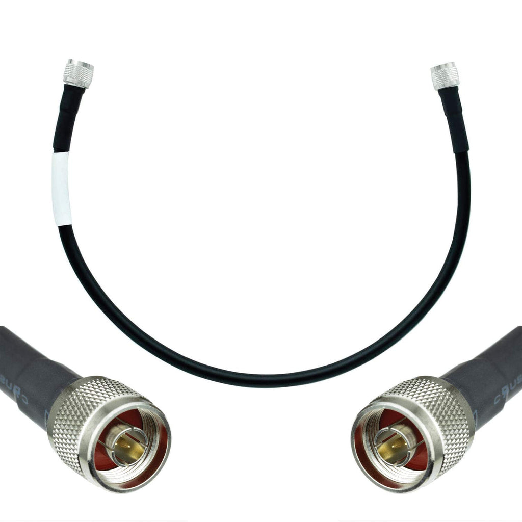 Heavy Duty Ultra Low Loss 50ohm Coaxial Cable 100ft N Male to N Male Black K55452