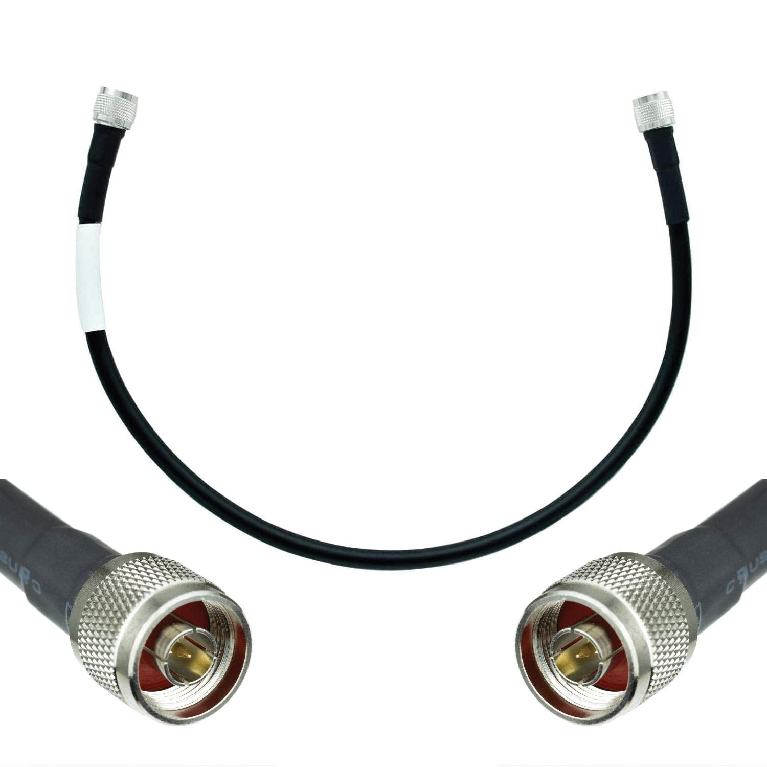 Heavy Duty Ultra Low Loss 50ohm Coaxial Cable 100ft N Male to N Male Black K55452