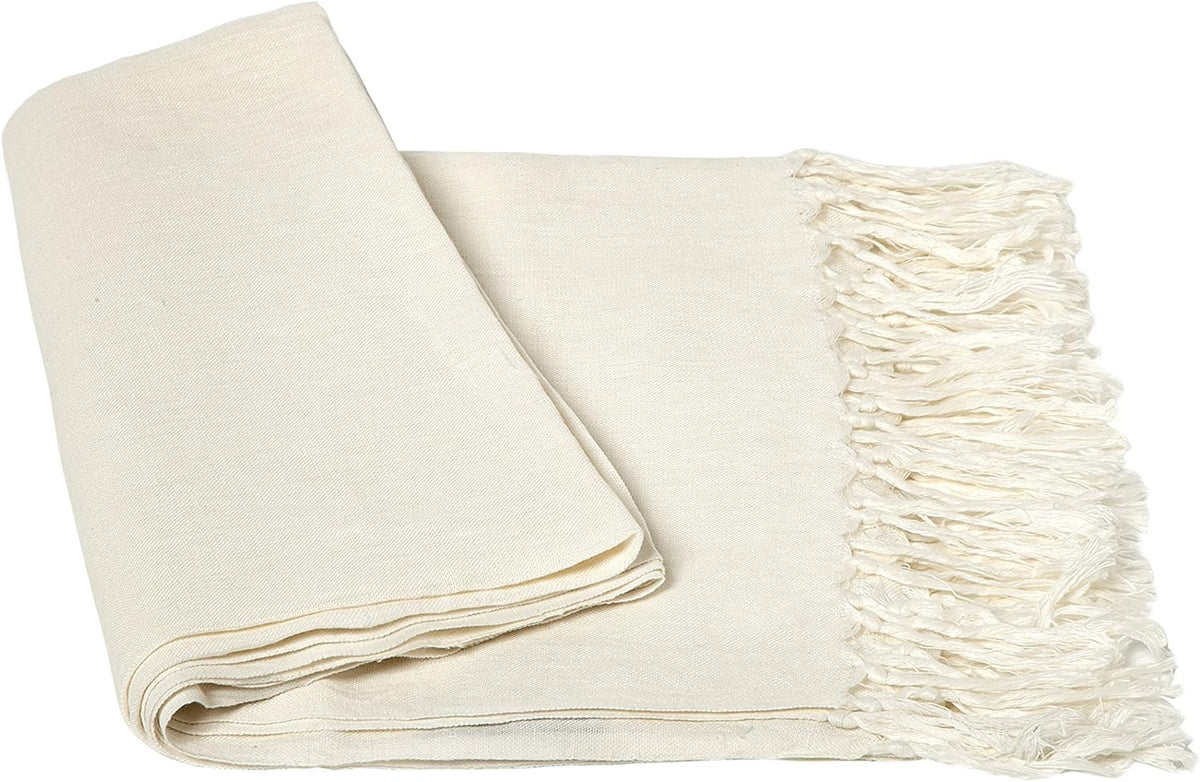 100% Linen Solid Throw Z1076
