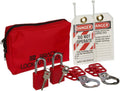 Red Pack of 2 Lockout Tagout Pouch Kit with 2 Safety Padlocks M426