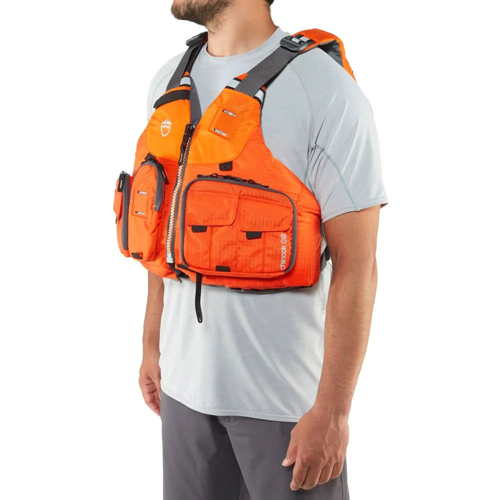 Orange Fishing Life Vest PFD with Pockets, Large/XL V65504
