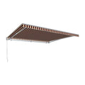 12 ft. Maui Right Motor Retractable Awning, Burgundy & Tan F909871