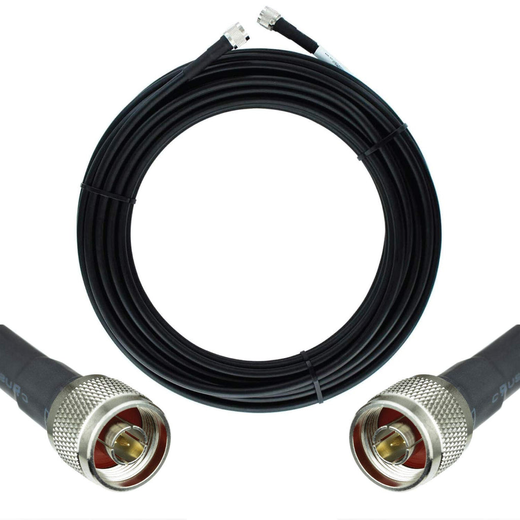 Heavy Duty Ultra Low Loss 50ohm Coaxial Cable 100ft N Male to N Male Black K55452