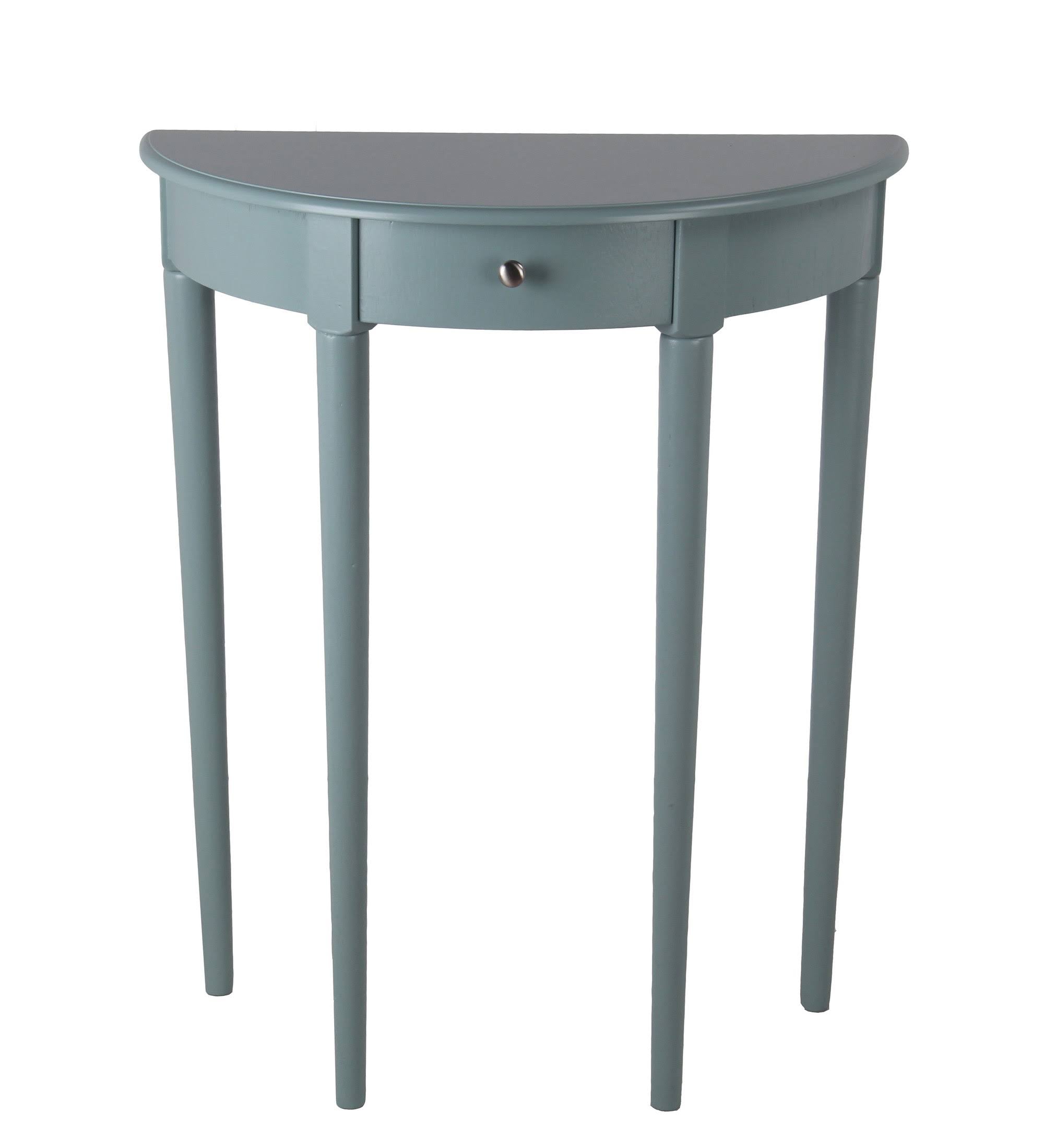 Sage Blue Half Moon Console Table with Round Legs A38378