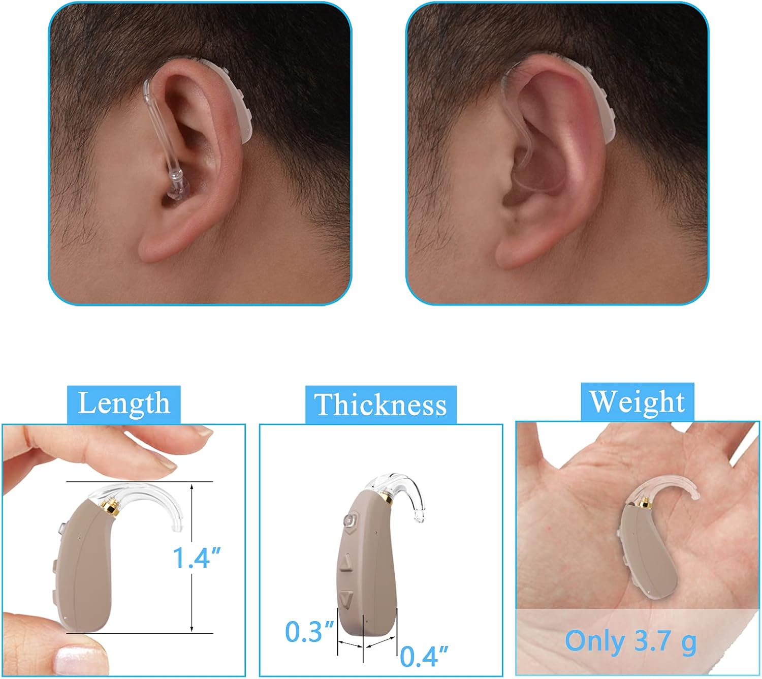 Rechargeable Hearing Aid with 4 Channels Noise Reduction A295