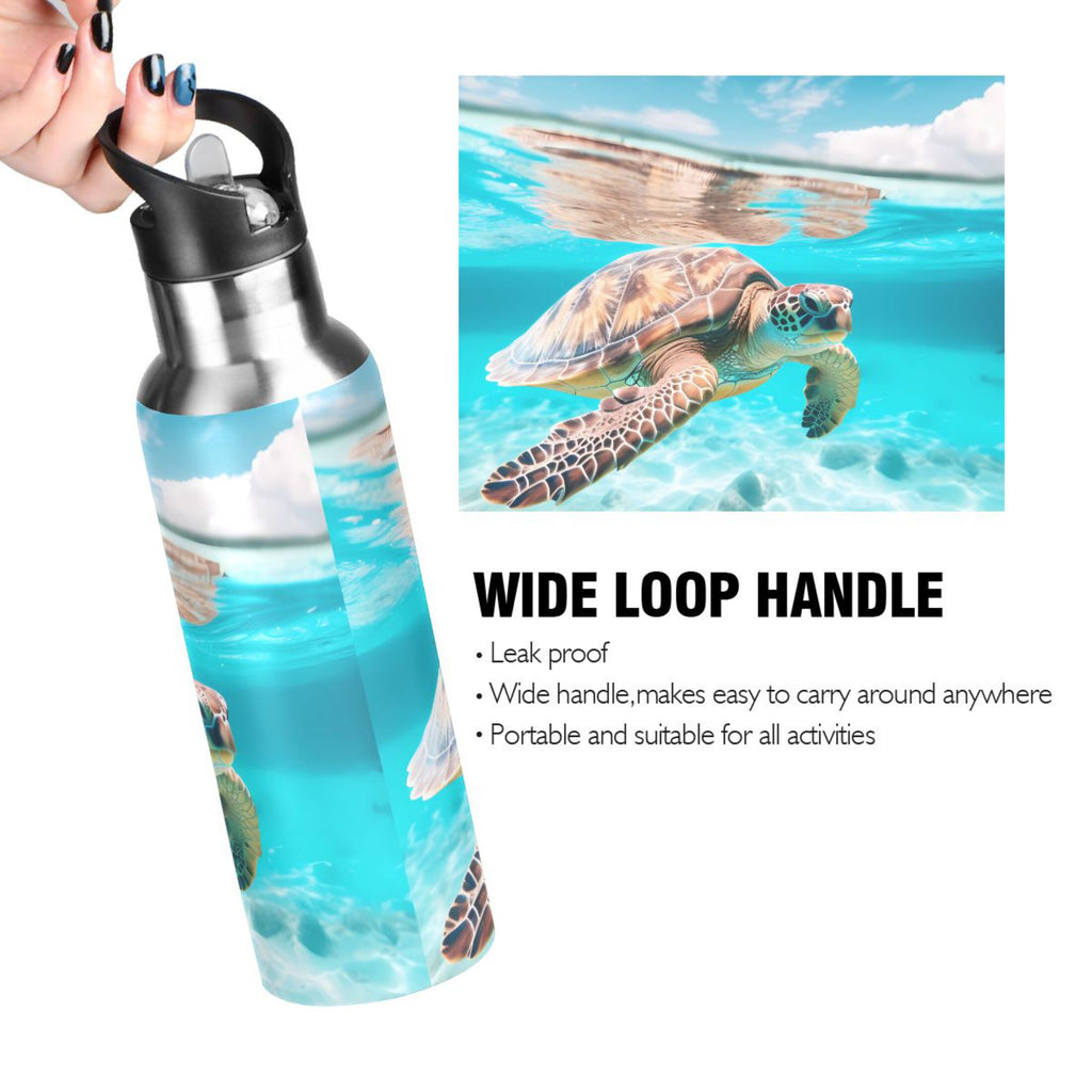 20 oz Insulated Stainless Steel Thermos Bottle with Straw Lid V143