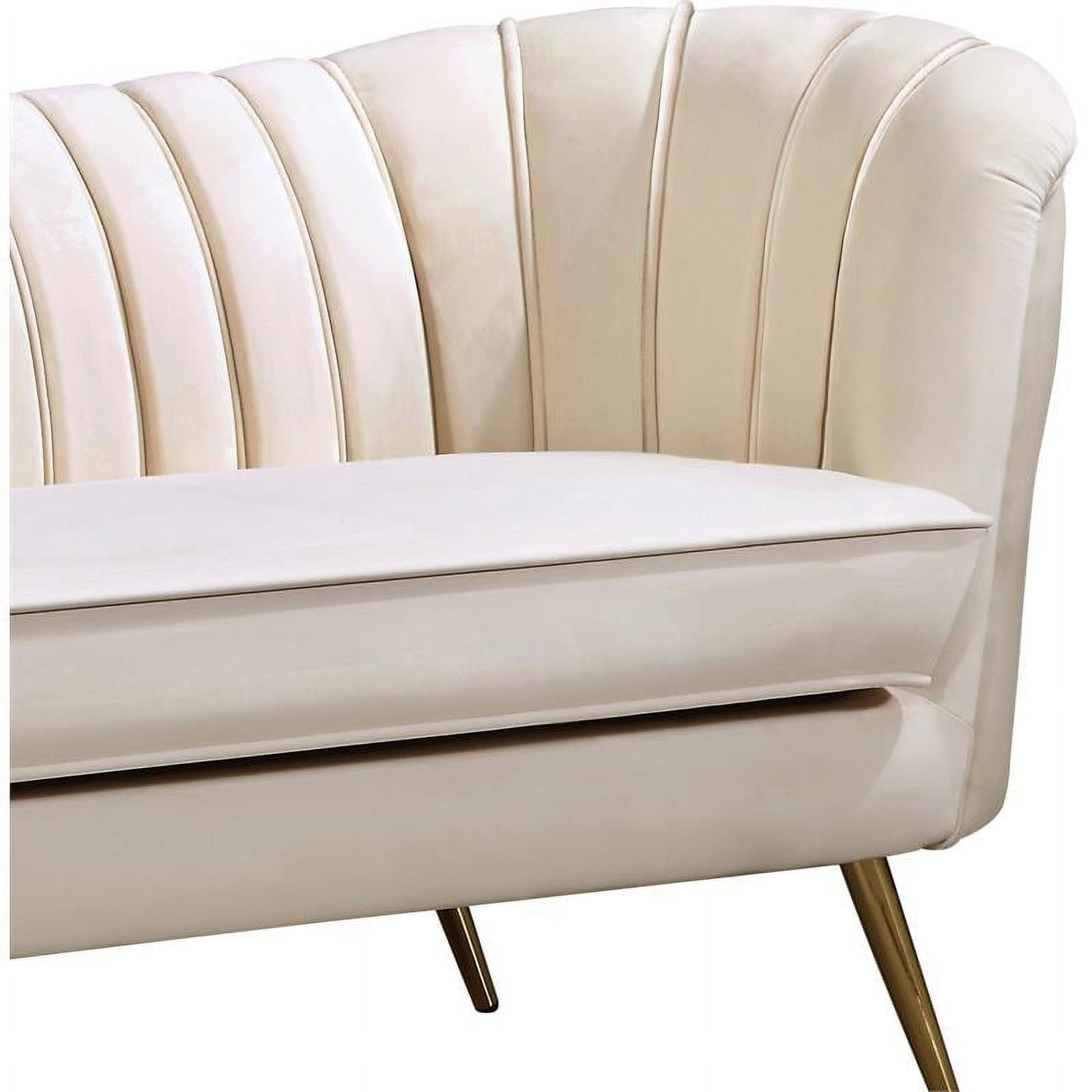 Cream and Gold 3-Piece Accent Chair Chaise and Sofa Set F788