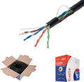 Plenum CAT5e 1000FT CMP Cable Black Solid 24 AWG Bulk Box Cat5 Networking Wire F2391