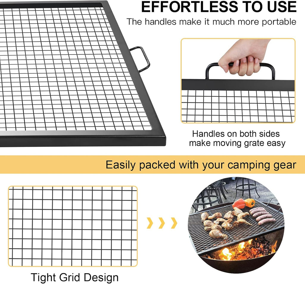 36×36inch Steel Campfire Grill Grate with Handles N1070