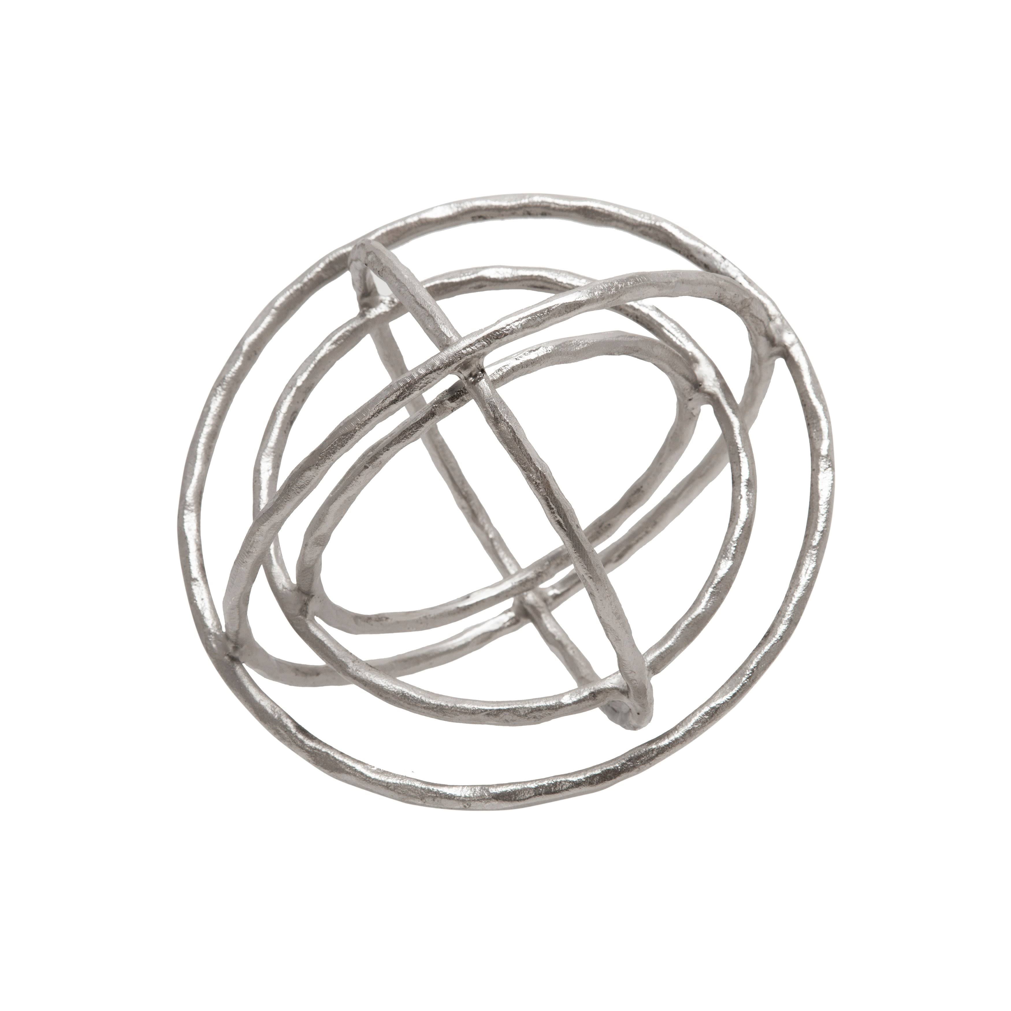 Silver Metal Armillary Orb Table Decor P97391