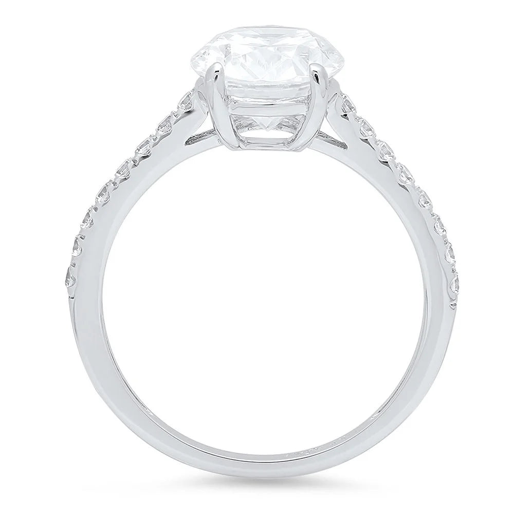 Oval Cut Genuine Cultured Diamond Engagement Ring V938245