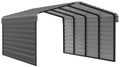 Galvanized Steel Carport Kit, 12' x 20' x 7', Charcoal X3591