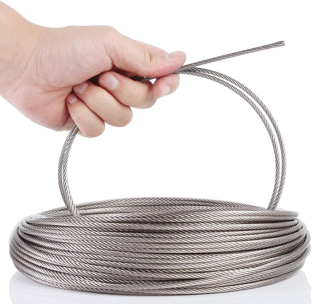 400FT 1/8 T316 Stainless Steel Wire Rope Cable with Cable Cutter U65144