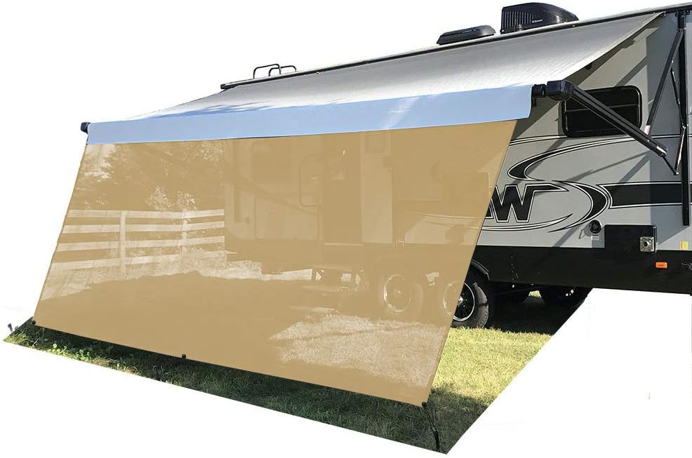 7'X10'3'' Black Mesh RV Awning Sunshade Screen Z661