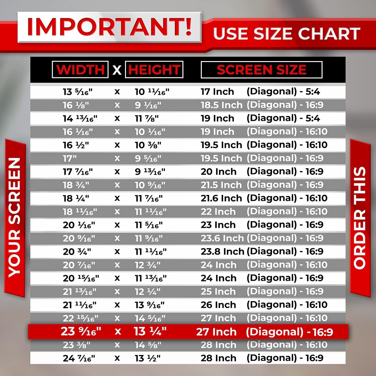 27 Inch Computer Privacy Screen Filter for 16:9 Widescreen Monitor, Pack of 2 R185612
