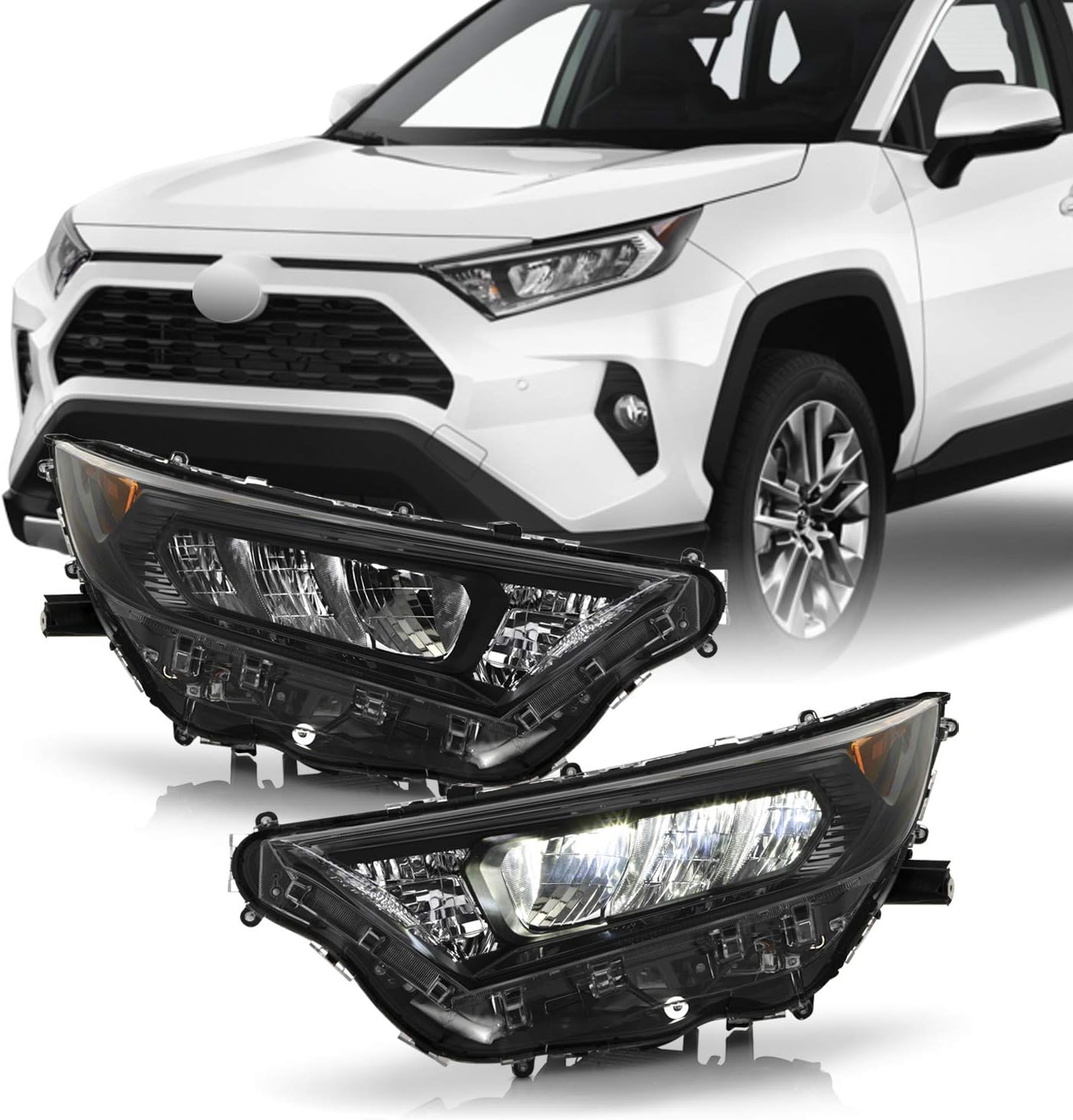 Black LED Projector Headlights Housing Left & Right M275145