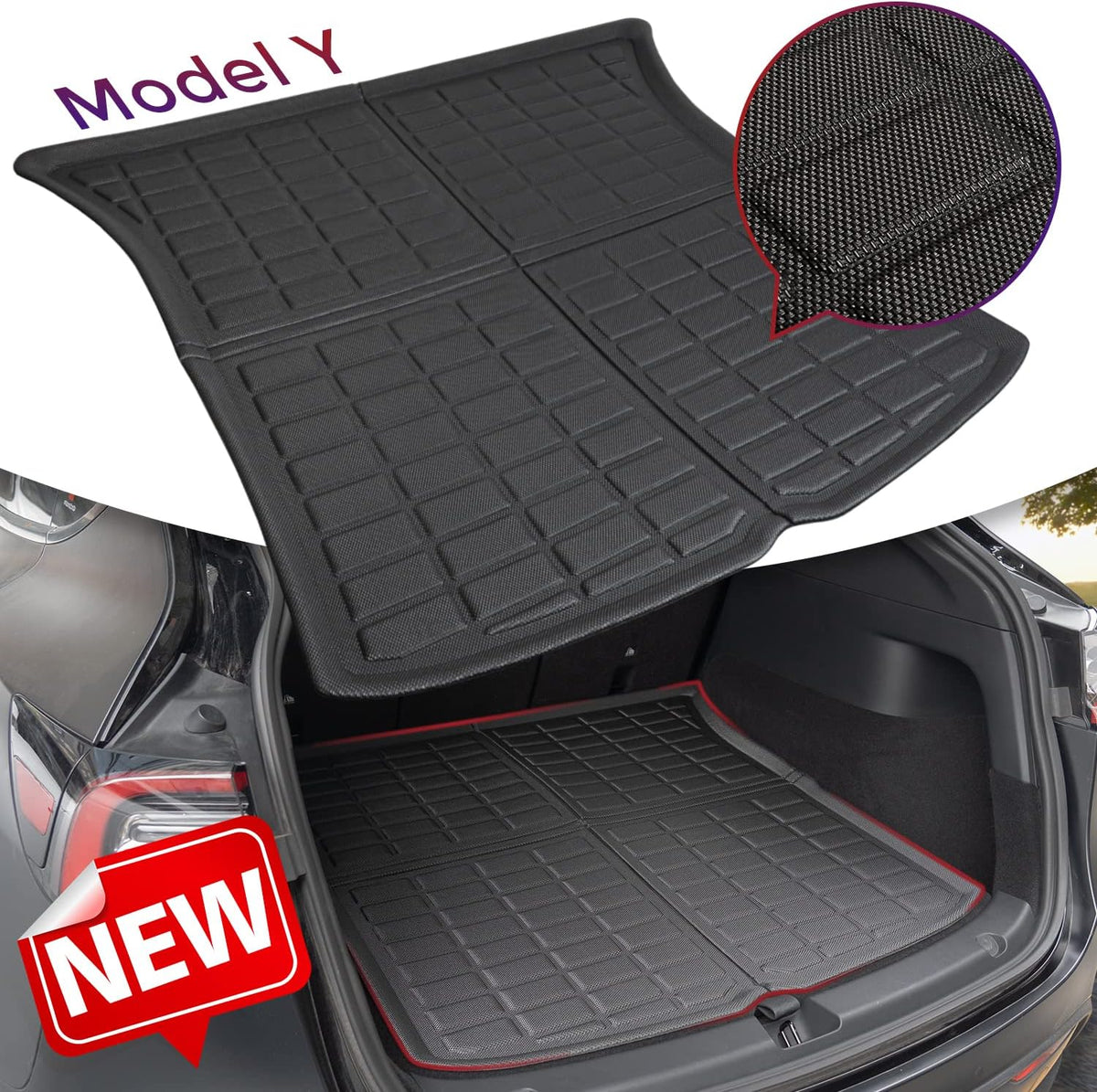 Rear Trunk Cargo Mat Waterproof Floor Mats for 5 Seater V2395