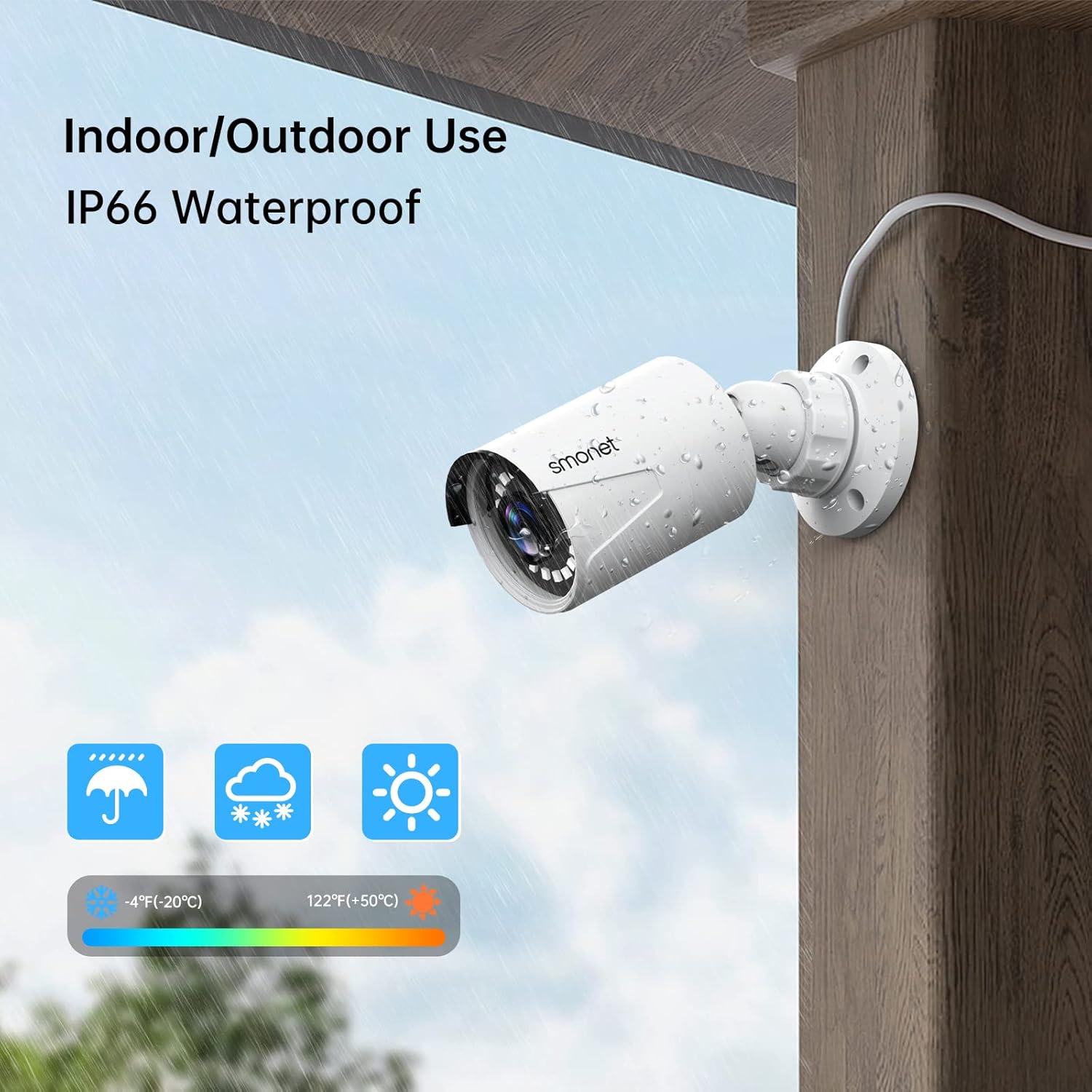 5MP PoE Security Camera System with Audio, 8 Channel NVR, 4Pcs Wired Indoor Outdoor IP Cameras, Night Vision, 1TB Hard Drive P8601