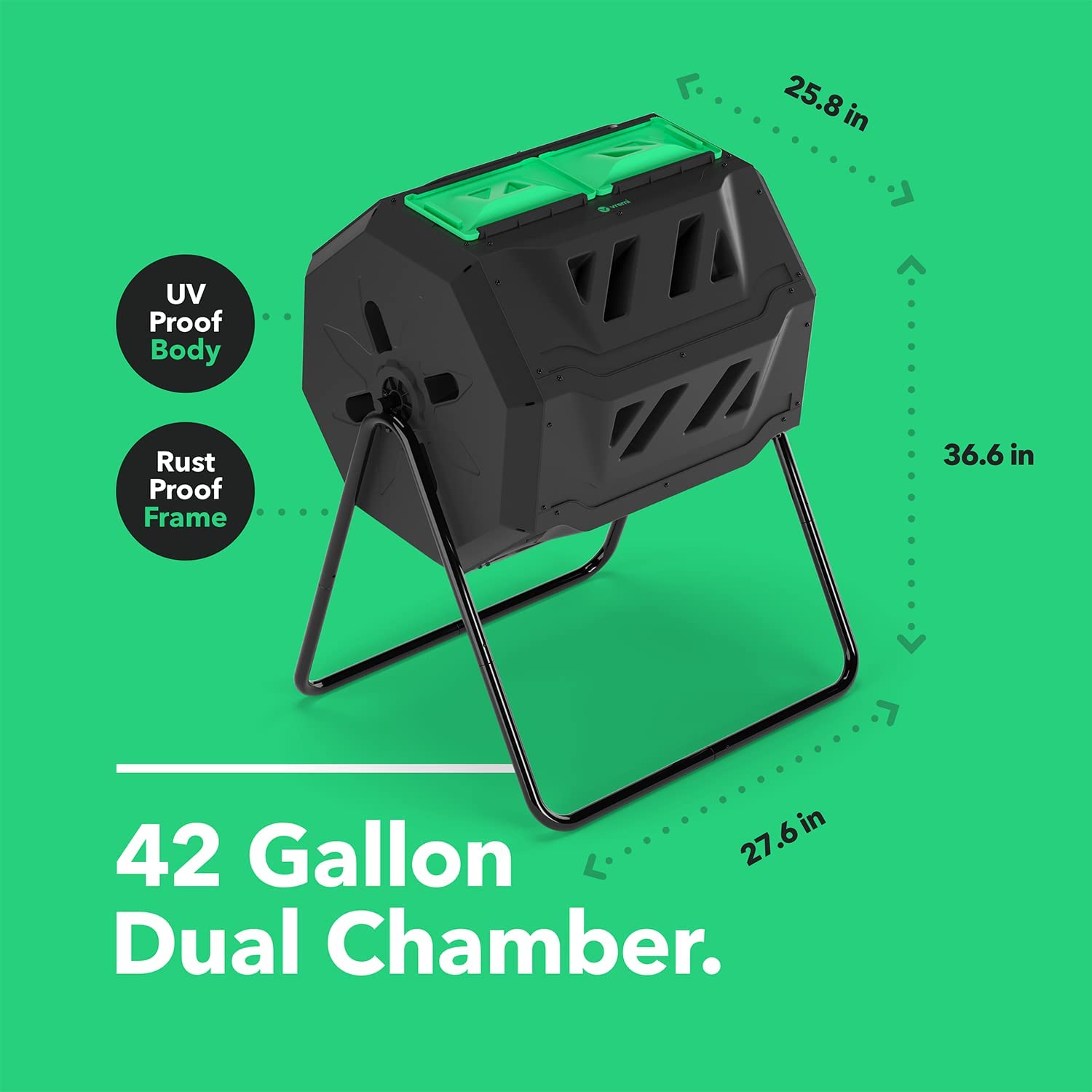 Dual Chamber 42 gal Outdoor Compost Bin V768