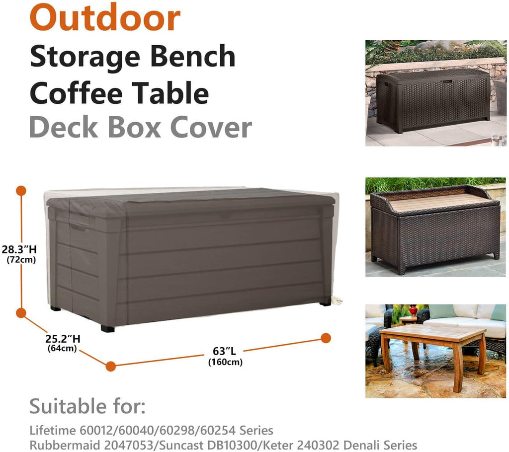 Waterproof Heavy Duty Outdoor Storage Box Cover with Straps and Handles Z423130