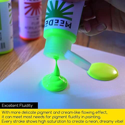 6 Colors Fluorescent Acrylic Paint Set, 2 oz Y507