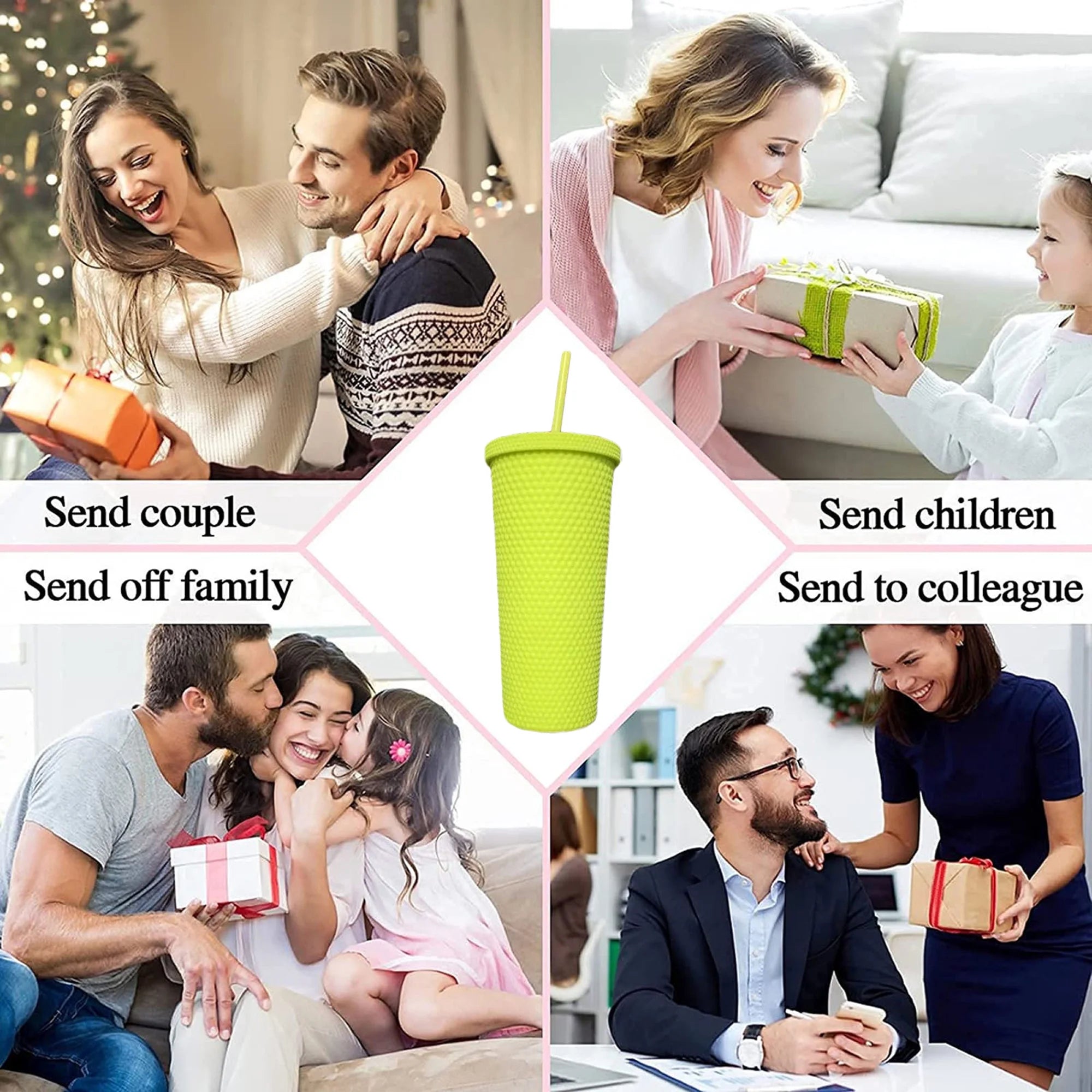 Portable Water Bottle with Straw Cup J689