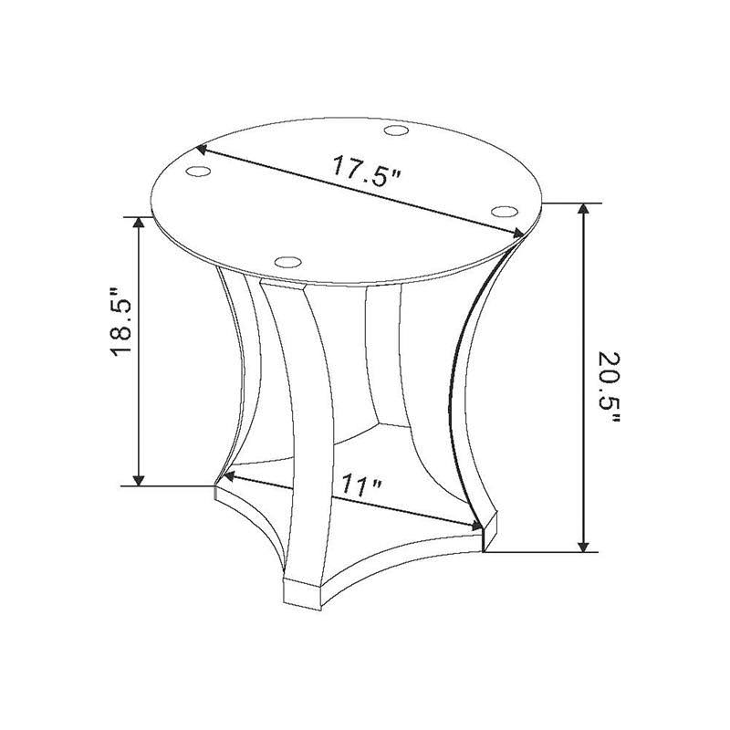 Round Glass Top End Table N5702