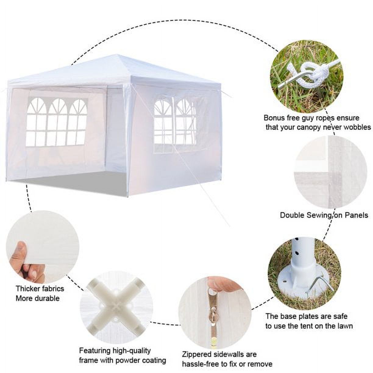 Patio Tent with 4 Removable Side Walls Y3256