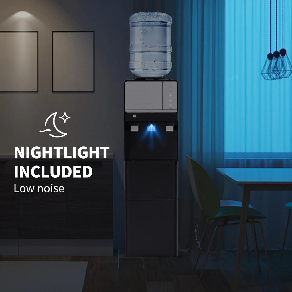 Black 3 in 1 Water Cooler Dispenser with Ice Maker A490
