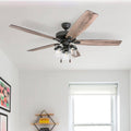 Bronze 60-Inch LED Ceiling Fan with Pull Chains E452