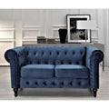 Dark Blue Chesterfield Loveseat B259