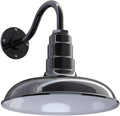 Black Steel Dome Gooseneck Barn Light R882