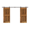 Walnut 48 x 84 Double Barn Door with Hardware Kit E710